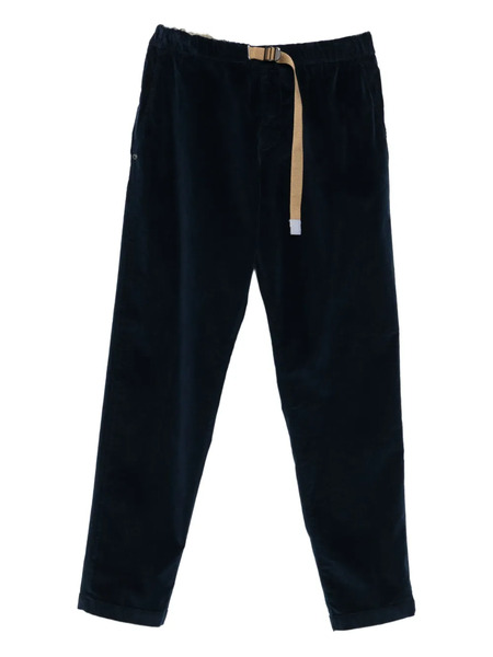  White Sand Belted Velvet Pants - Blue 