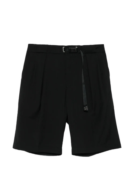  White Sand Pleated Shorts - Black 