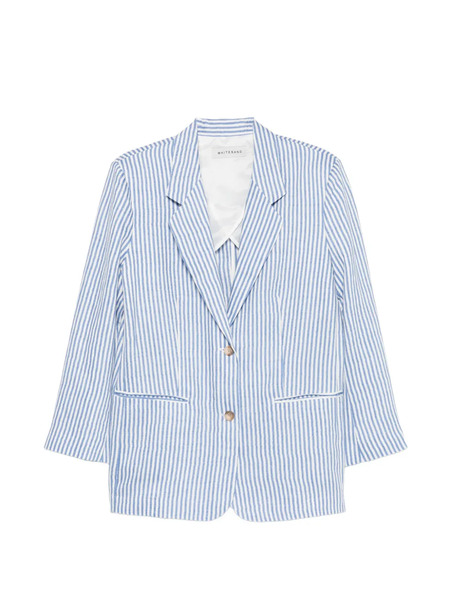  White Sand Striped Pocket Jacket - Blue 
