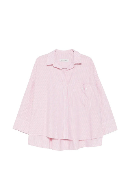  White Sand Striped Pocket Shirt - Pink 