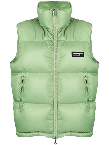  White:space Padded Zip-up Gilet - Green 