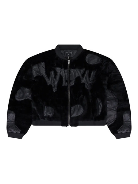  Who Decides War Appliqué Bomber Jacket - Black 