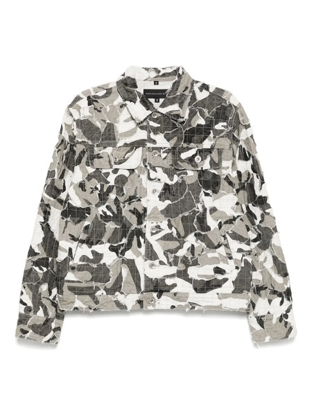  Who Decides War Camo Trucker Jacket - Grey 