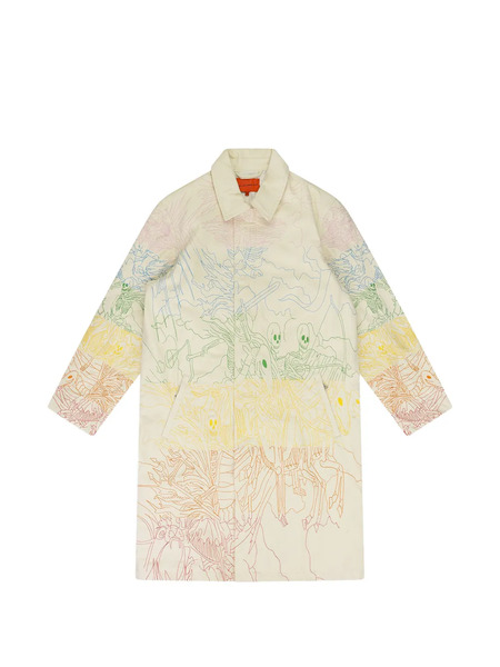  Who Decides War Embroidered Trench Coat - Neutrals 