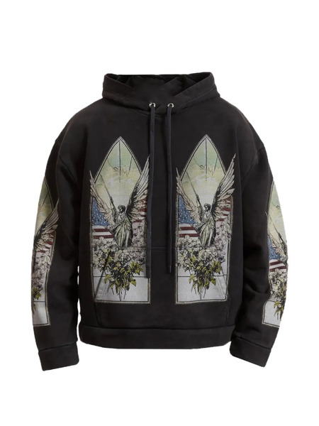  Who Decides War Graphic Pullover Hoodie - Black 