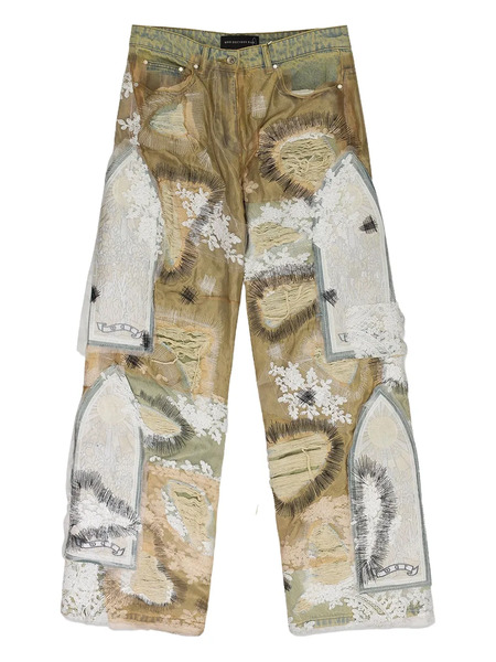  Who Decides War Overdyed Lace Bootcut Jeans - Neutrals 
