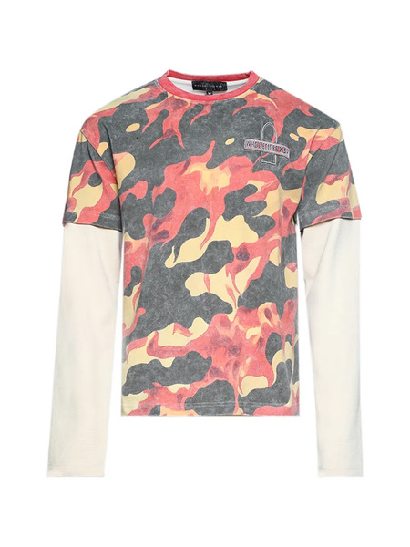  Who Decides War Printed Double Jersey - Red 