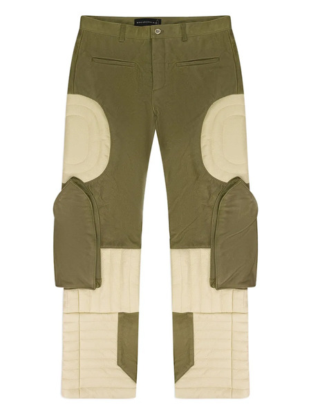  Who Decides War Raised Window Leather Trousers - Green 