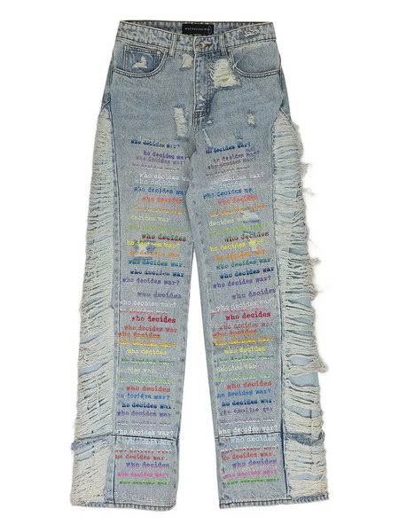  Who Decides War Roygbiv Distressed Jeans - Blue 