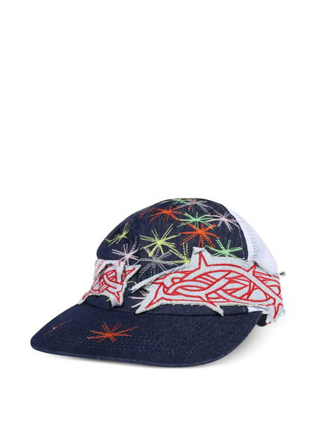  Who Decides War Star-embroidered Trucker Cap - Blue 