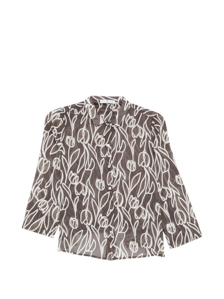  Why Ci Floral-print Shirt - Brown 