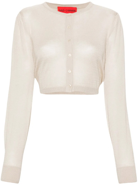  Wild Cashmere Taylor Fine-knit Cropped Cardigan - Neutrals 