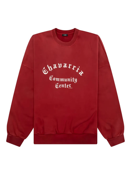  Willy Chavarria Community Center Crew-neck Sweatshirt - Red 