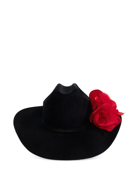  Willy Chavarria Floral-embellished Hat - Black 