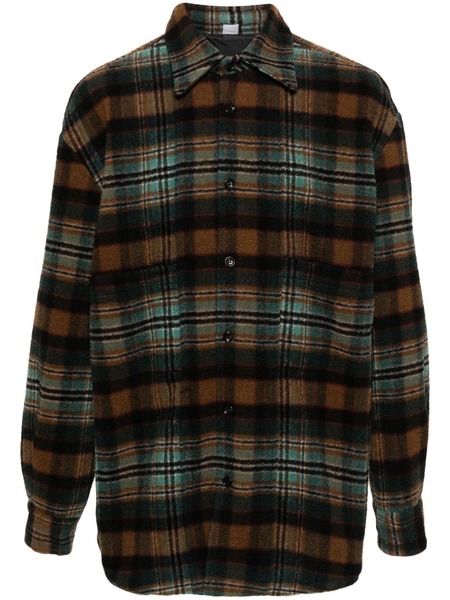  Winnie Ny Plaid-check Felted Shirt - Blue 