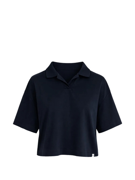  Woc Collared Cropped T-shirt - Blue 