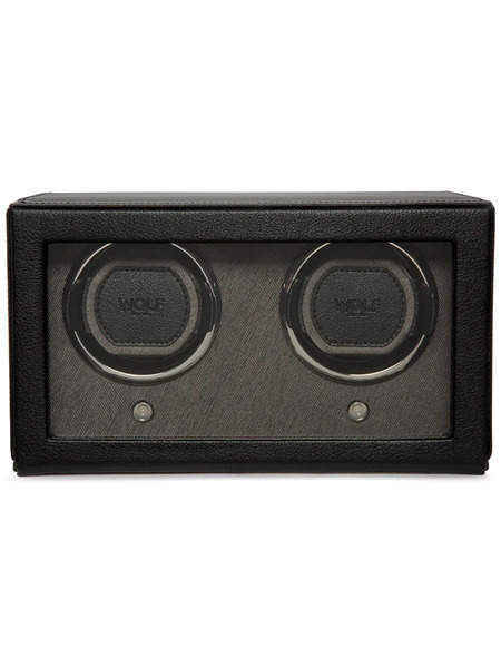  Wolf Cub Double Watch Winder Box - Black 
