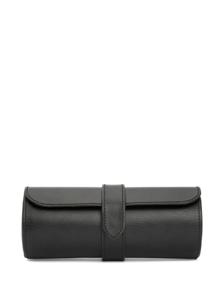  Wolf Leather Watch Roll Box - Black 