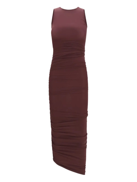  Wolford Drape Sheer Midi Dress - Brown 