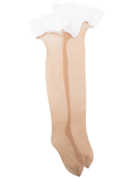  Wolford Nude 8 Lace-trim Stay-up - Neutrals 