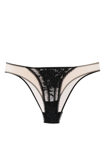  Wolford Semi-sheer Laced Briefs - Black 