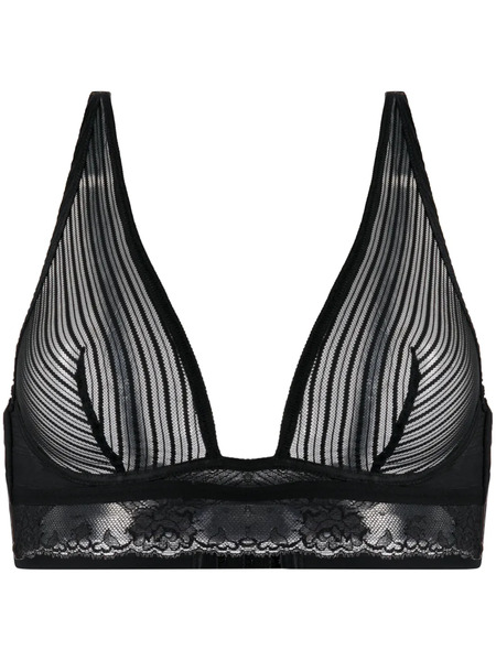  Wolford Stripe Mesh Soft Cup Bra - Black 