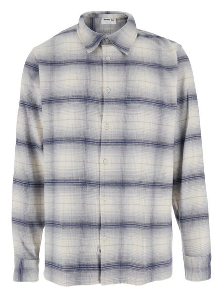  Won Hundred Classic-collar Check Shirt - Neutrals 