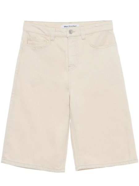  Won Hundred Cotton Straight-leg Shorts - Neutrals 