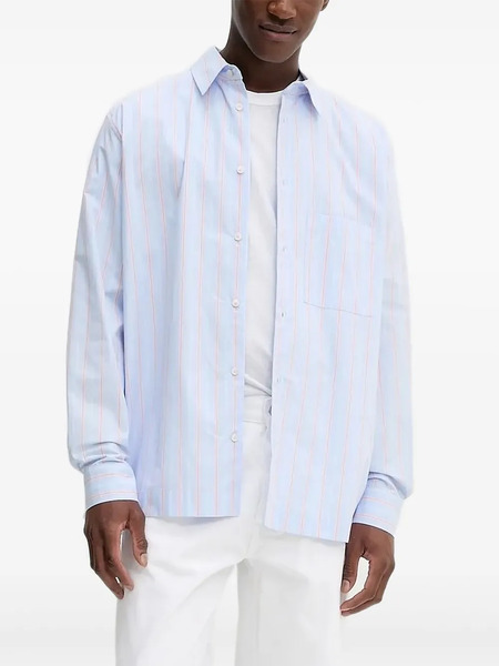 Won Hundred Stripe-pattern Shirt - Blue 