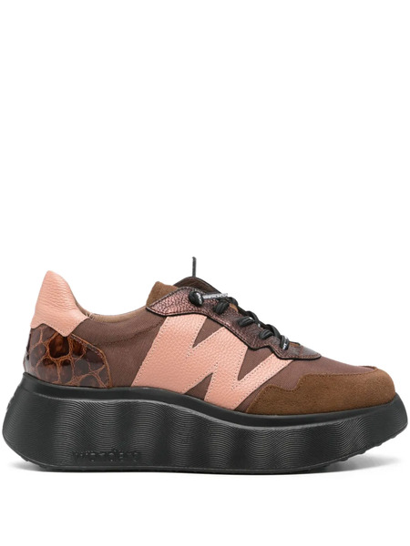  Wonders Leather Panelled Platform Sneakers - Brown 