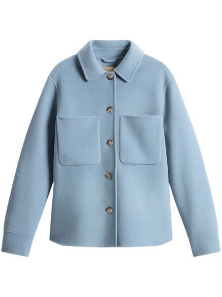  Woolrich Buttoned Wool Over Shirt - Blue 