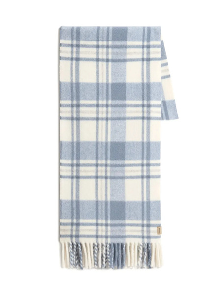  Woolrich Check Fringed Scarf - Blue 