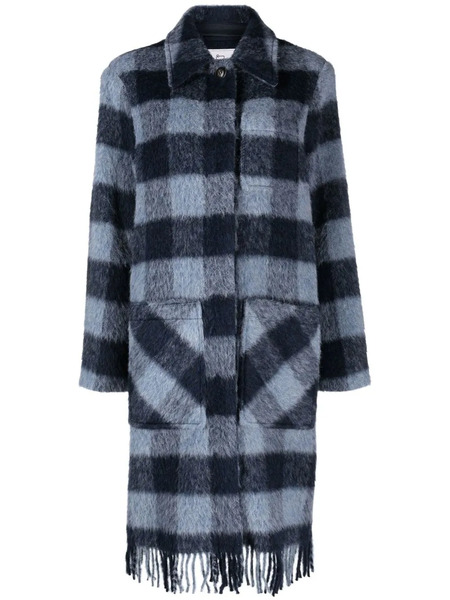  Woolrich Check Pattern Coat - Blue 