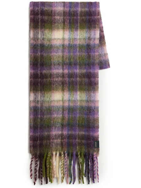  Woolrich Check-pattern Scarf - Purple 