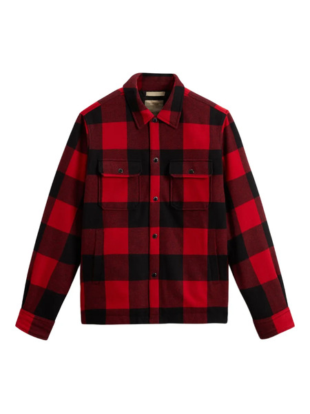  Woolrich Check-pattern Wool-blend Shirt Jacket - Red 