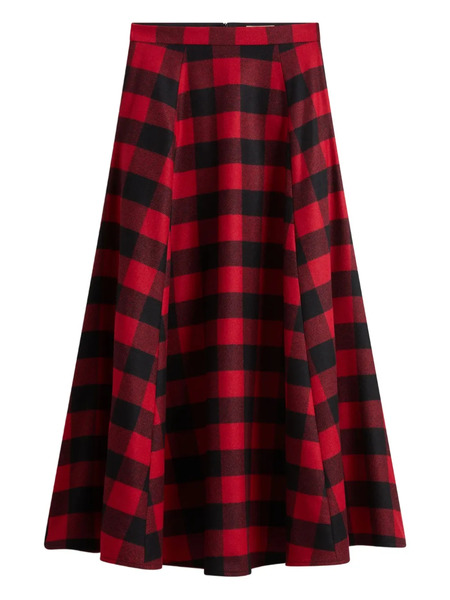  Woolrich Check Wool Skirt - Red 