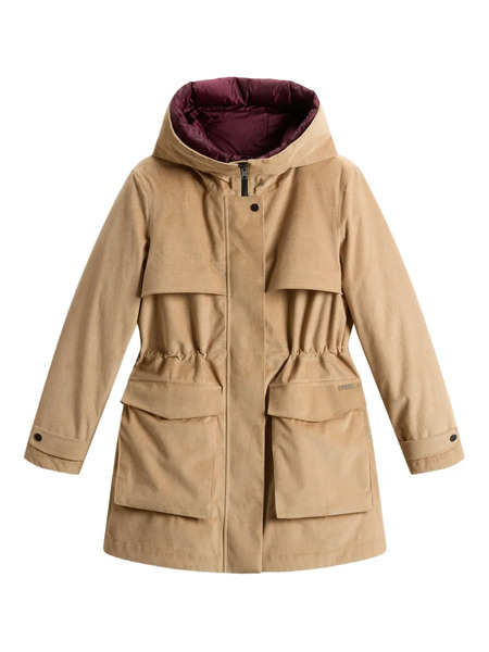  Woolrich Corduroy Hooded Parka - Neutrals 