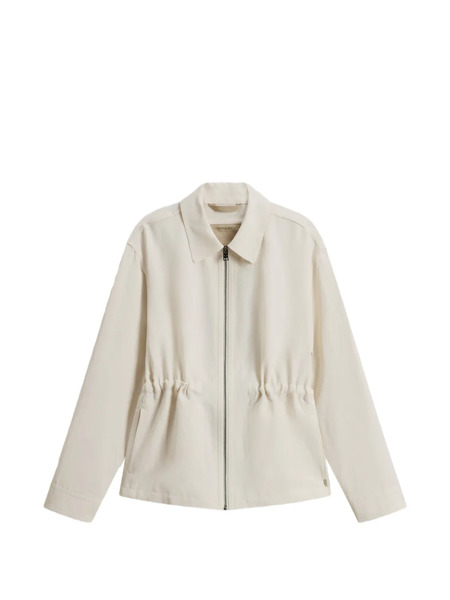  Woolrich Drawstring Zip Overshirt - White 