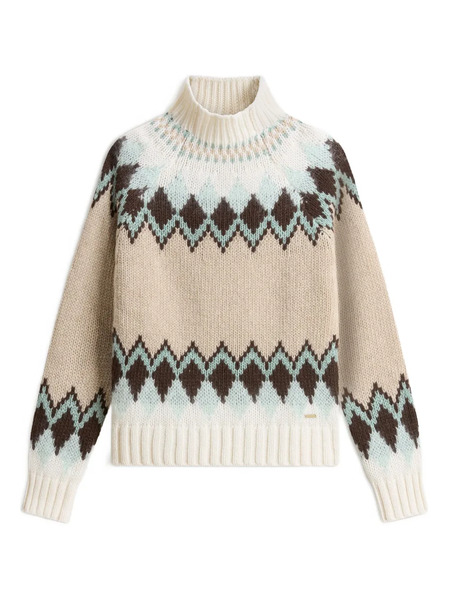  Woolrich Fair Isle Pattern Turtleneck Sweater - Neutrals 