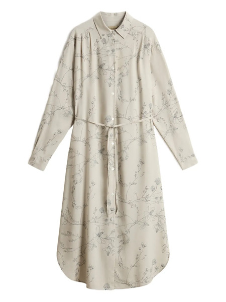  Woolrich Floral Print Shirt Dress - Neutrals 