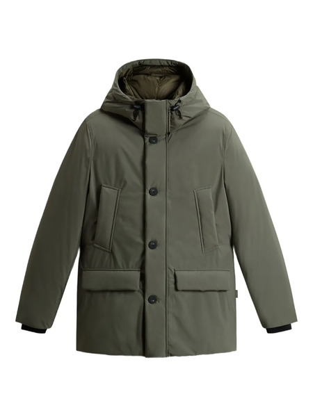  Woolrich Hooded Button-fastening Padded Jacket - Green 