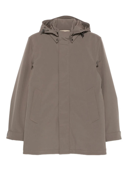  Woolrich Hooded Buttoned Coat - Grey 