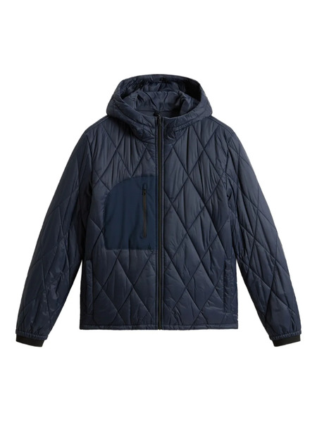  Woolrich Hooded Quilted Jacket - Blue 