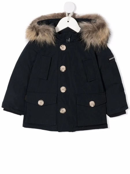  Woolrich Kids Faux-fur Trimmed Coat - Blu 