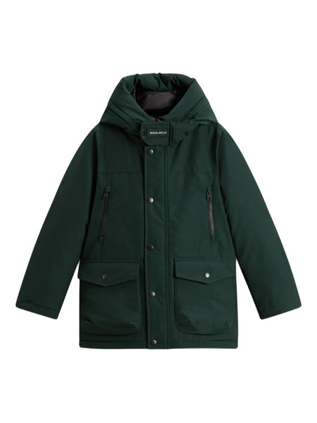  Woolrich Kids Hooded Pocket Parka - Green 
