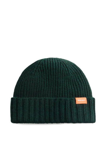  Woolrich Kids Logo-detail Beanie - Green 