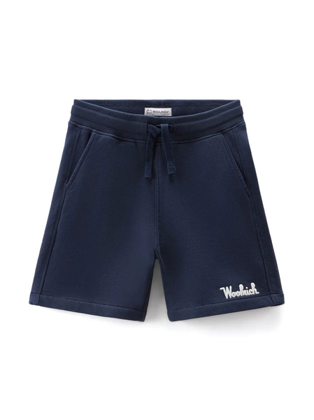  Woolrich Kids Logo-embroidered Cotton Shorts - Blue 