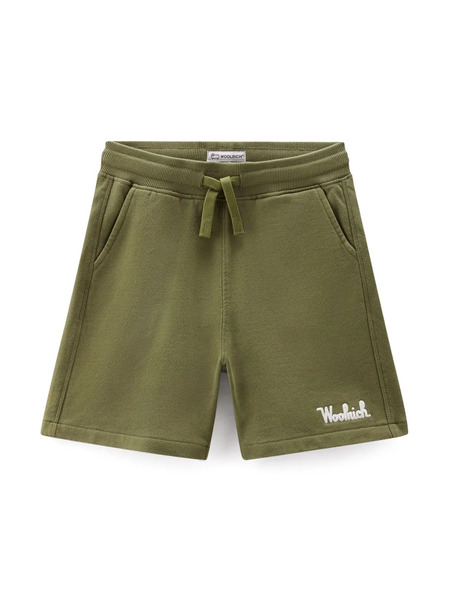  Woolrich Kids Logo-embroidered Cotton Shorts - Green 