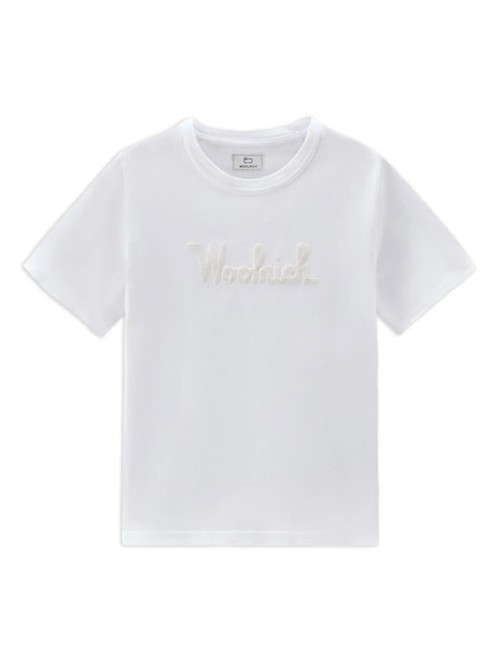  Woolrich Kids Logo-embroidered Cotton T-shirt - White 
