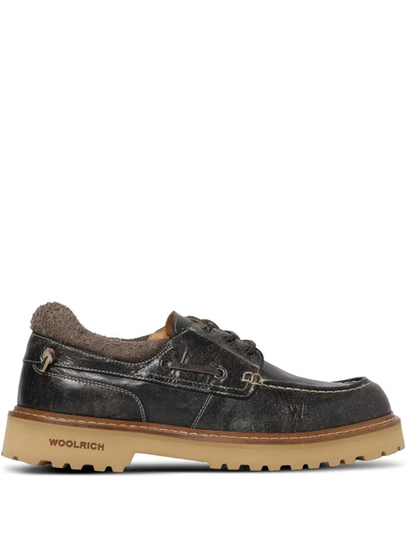  Woolrich Leather Lace-up Loafers - Black 